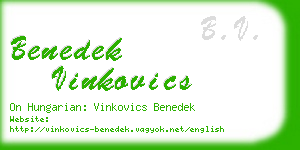 benedek vinkovics business card